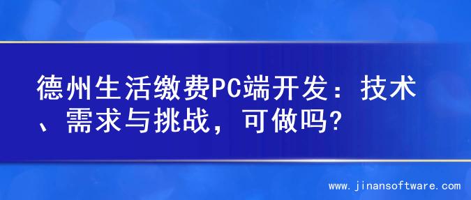 德州生活缴费PC端开发：技术、需求与挑战，可做吗?