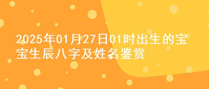 2025年01月27日01时出生的宝宝生辰八字及姓名鉴赏