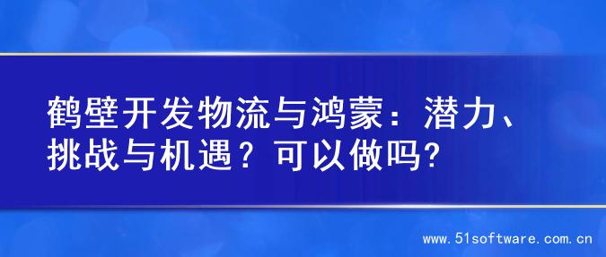 鹤壁开发物流与鸿蒙：潜力、挑战与机遇？可以做吗?