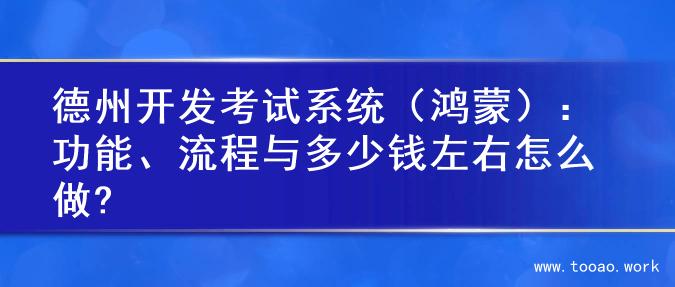 德州开发考试系统（鸿蒙）：功能、流程与多少钱左右怎么做?
