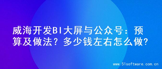 威海开发BI大屏与公众号：预算及做法？多少钱左右怎么做?