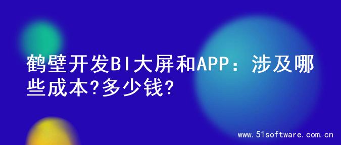 鹤壁开发BI大屏和APP：涉及哪些成本?多少钱?