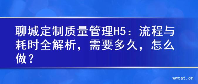 聊城定制质量管理H5：流程与耗时全解析，需要多久，怎么做？