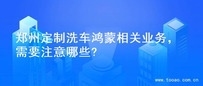 郑州定制洗车鸿蒙相关业务，需要注意哪些?