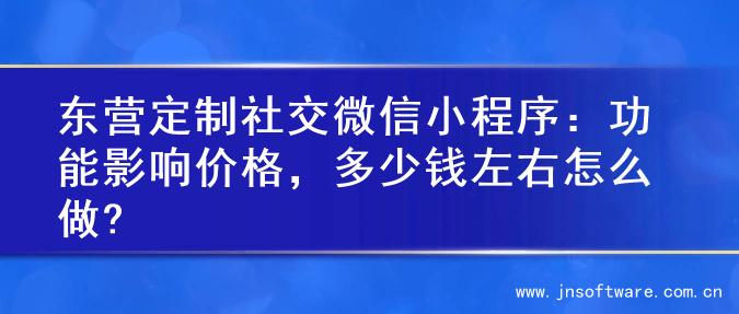 东营定制社交微信小程序：功能影响价格，多少钱左右怎么做?