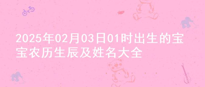 2025年02月03日01时出生的宝宝农历生辰及姓名大全