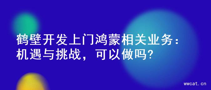 鹤壁开发上门鸿蒙相关业务：机遇与挑战，可以做吗?