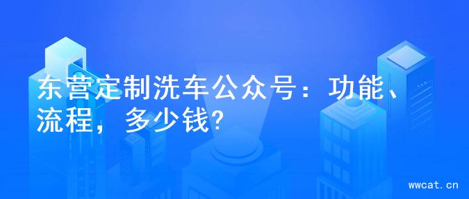 东营定制洗车公众号：功能、流程，多少钱?