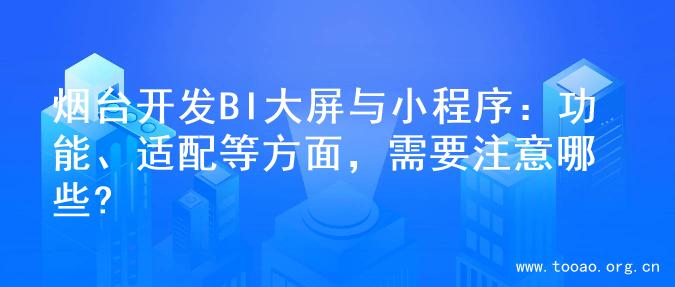 烟台开发BI大屏与小程序：功能、适配等方面，需要注意哪些?