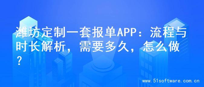 潍坊定制一套报单APP：流程与时长解析，需要多久，怎么做？
