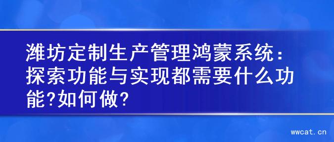 潍坊定制生产管理鸿蒙系统：探索功能与实现都需要什么功能?如何做?