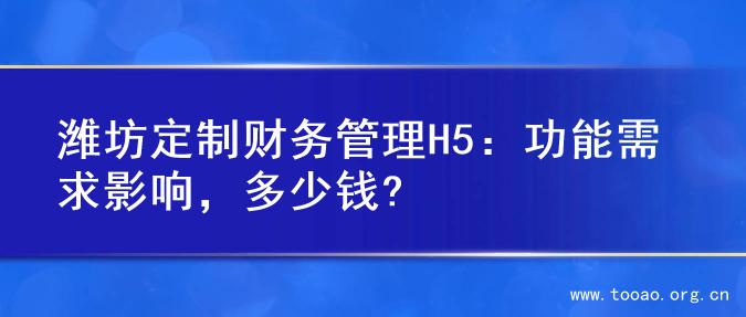 潍坊定制财务管理H5：功能需求影响，多少钱?