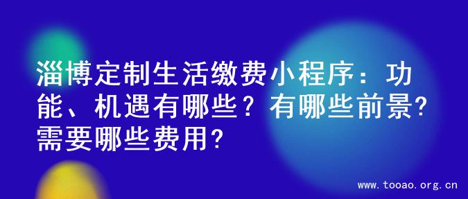 淄博定制生活缴费小程序：功能、机遇有哪些？有哪些前景?需要哪些费用?