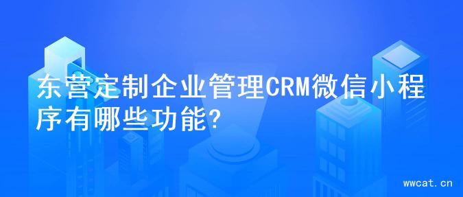 东营定制企业管理CRM微信小程序有哪些功能?