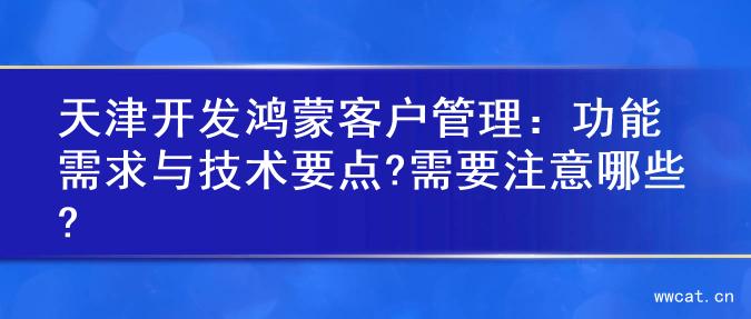 天津开发鸿蒙客户管理：功能需求与技术要点?需要注意哪些?