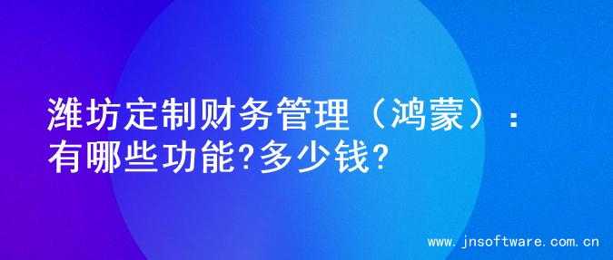 潍坊定制财务管理（鸿蒙）：有哪些功能?多少钱?