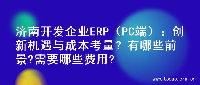 济南开发企业ERP（PC端）：创新机遇与成本考量？有哪些前景?需要哪些费用?