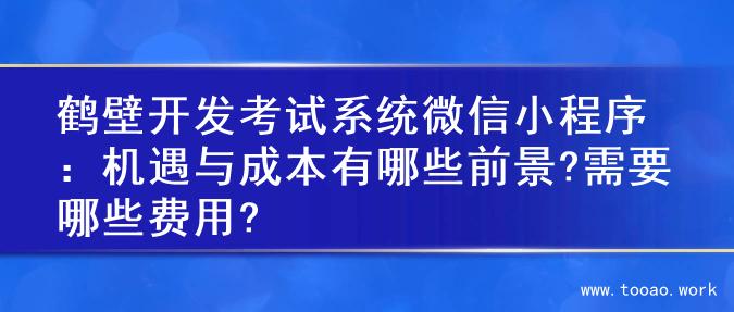 鹤壁开发考试系统微信小程序：机遇与成本有哪些前景?需要哪些费用?