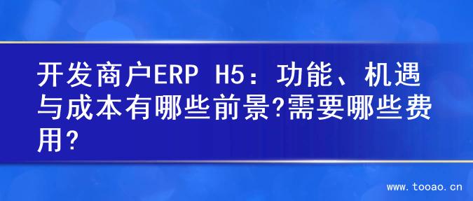 开发商户ERP H5：功能、机遇与成本有哪些前景?需要哪些费用?