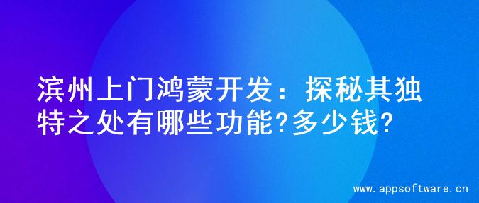 滨州上门鸿蒙开发：探秘其独特之处有哪些功能?多少钱?