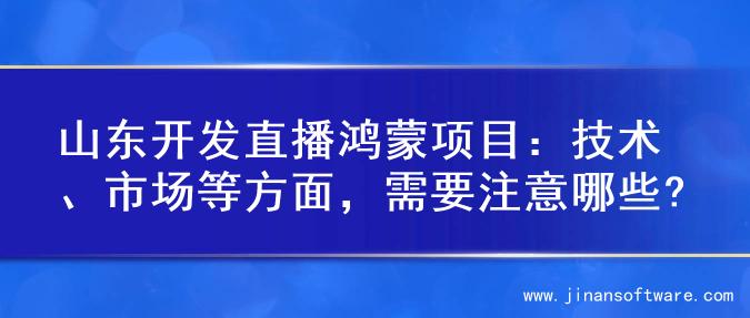 山东开发直播鸿蒙项目：技术、市场等方面，需要注意哪些?