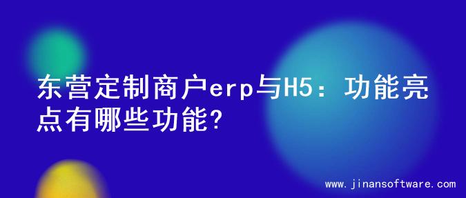 东营定制商户erp与H5：功能亮点有哪些功能?