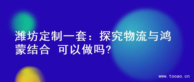 潍坊定制一套：探究物流与鸿蒙结合 可以做吗?
