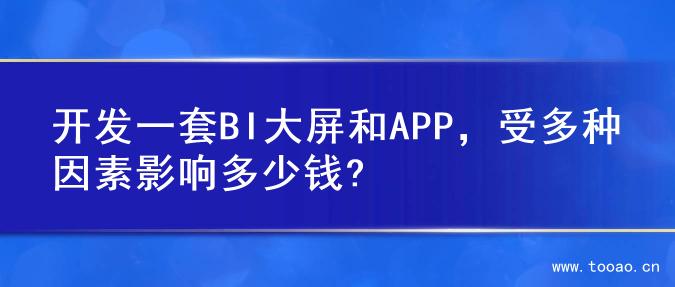 开发一套BI大屏和APP，受多种因素影响多少钱?