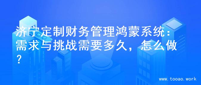 济宁定制财务管理鸿蒙系统：需求与挑战需要多久，怎么做？