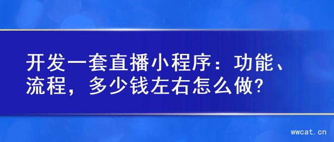 开发一套直播小程序：功能、流程，多少钱左右怎么做?