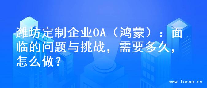 潍坊定制企业OA（鸿蒙）：面临的问题与挑战，需要多久，怎么做？