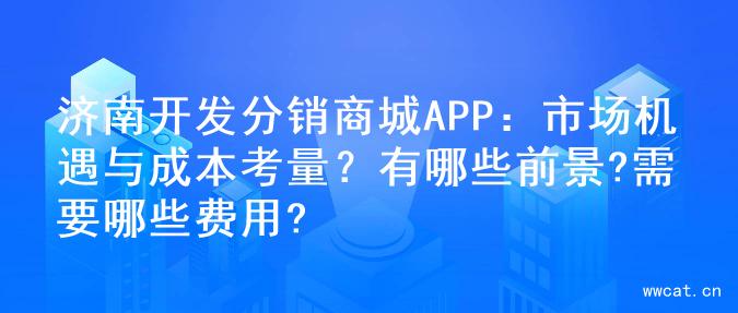 济南开发分销商城APP：市场机遇与成本考量？有哪些前景?需要哪些费用?