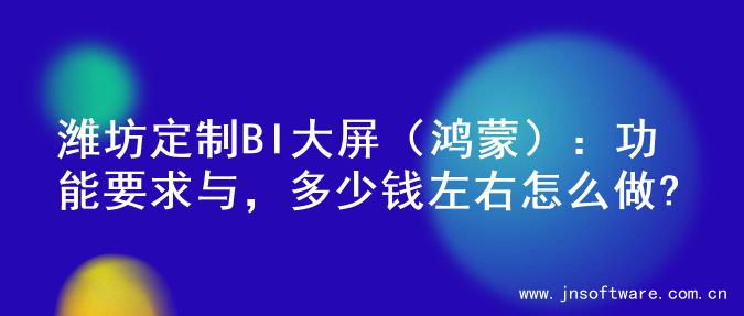 潍坊定制BI大屏（鸿蒙）：功能要求与，多少钱左右怎么做?