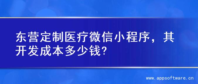 东营定制医疗微信小程序，其开发成本多少钱?