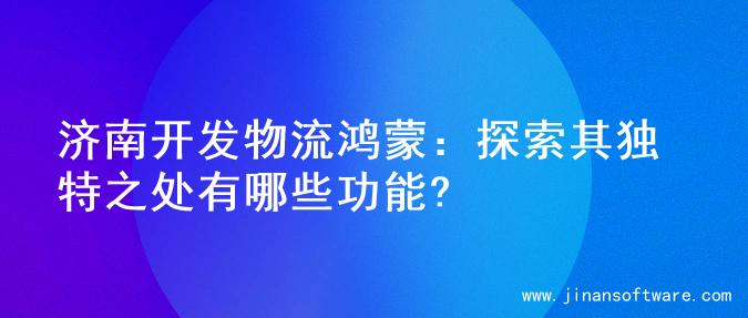 济南开发物流鸿蒙：探索其独特之处有哪些功能?