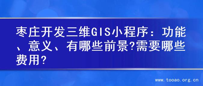 枣庄开发三维GIS小程序：功能、意义、有哪些前景?需要哪些费用?