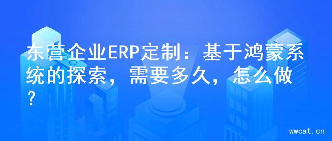 东营企业ERP定制：基于鸿蒙系统的探索，需要多久，怎么做？