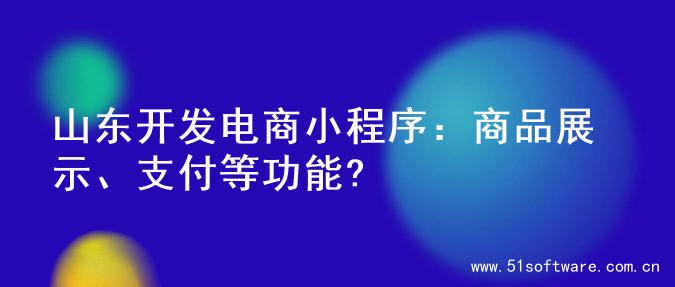 山东开发电商小程序：商品展示、支付等功能?