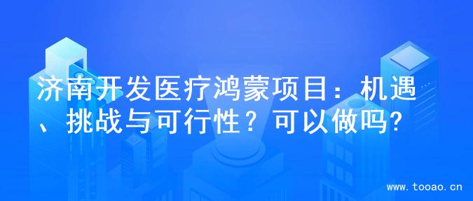 济南开发医疗鸿蒙项目：机遇、挑战与可行性？可以做吗?