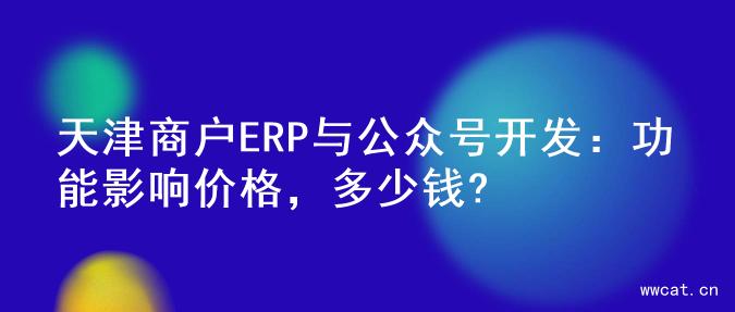 天津商户ERP与公众号开发：功能影响价格，多少钱?