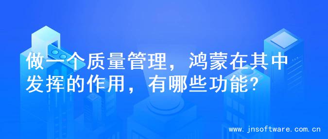 做一个质量管理，鸿蒙在其中发挥的作用，有哪些功能?