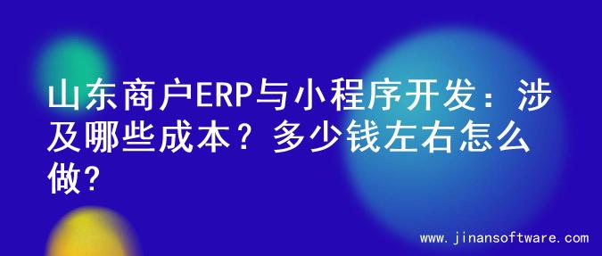 山东商户ERP与小程序开发：涉及哪些成本？多少钱左右怎么做?