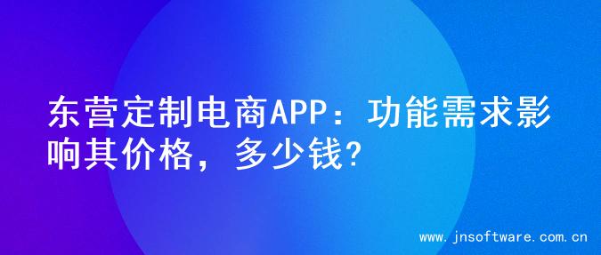 东营定制电商APP：功能需求影响其价格，多少钱?