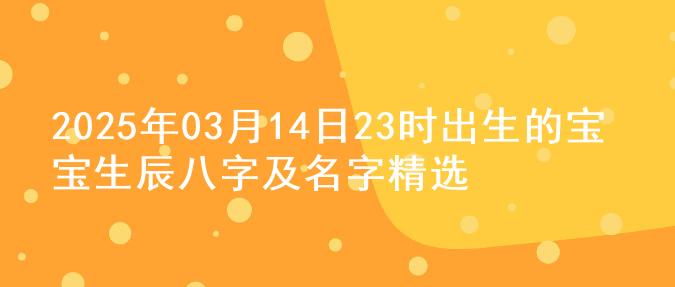 2025年03月14日23时出生的宝宝生辰八字及名字精选