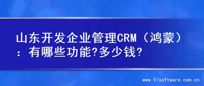 山东开发企业管理CRM（鸿蒙）：有哪些功能?多少钱?