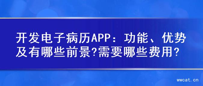 开发电子病历APP：功能、优势及有哪些前景?需要哪些费用?