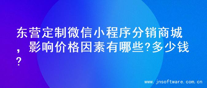 东营定制微信小程序分销商城，影响价格因素有哪些?多少钱?
