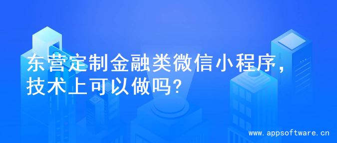 东营定制金融类微信小程序，技术上可以做吗?