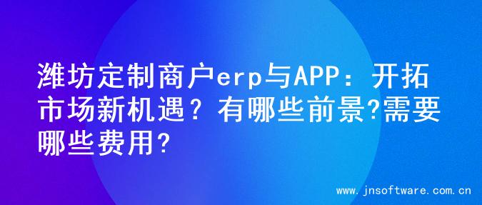 潍坊定制商户erp与APP：开拓市场新机遇？有哪些前景?需要哪些费用?