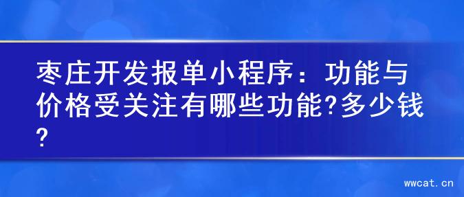 枣庄开发报单小程序：功能与价格受关注有哪些功能?多少钱?